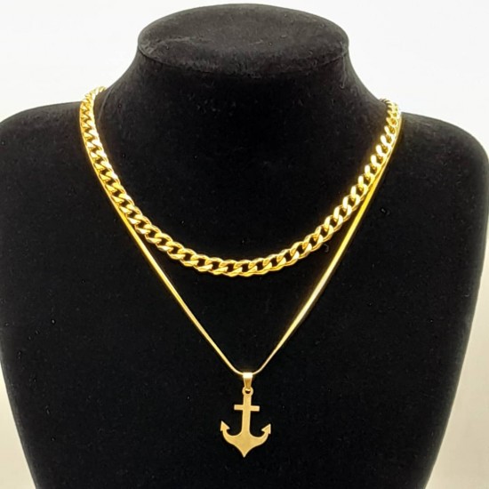 Cuban with Steel Chain and Pendant 30