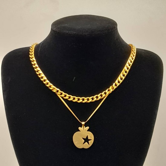 Cuban with Steel Chain and Pendant 37