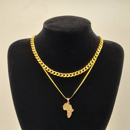 Cuban with Steel Chain and Pendant 38