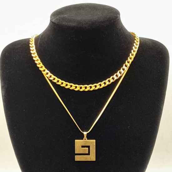 Cuban with Steel Chain and Pendant 32